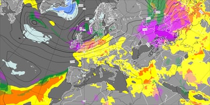 Mapa del Centro Europeo de Pronósticos Meteorológicos a Medio Plazo.