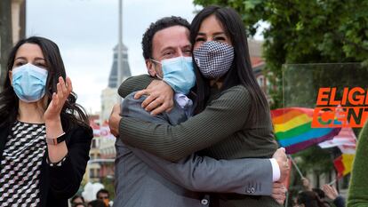 Inés Arrimadas , Edmundo Bal y Begoña Villacís, durante un acto en Madrid este sábado.