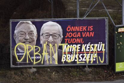 Cartel contra Juncker y Soros, el 26 de febrero en Budapest.