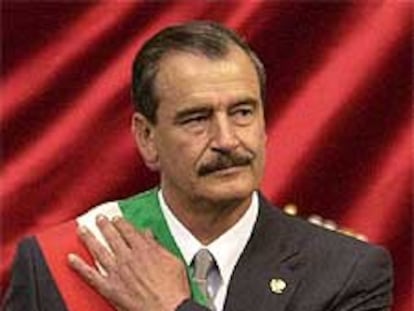 Vicente Fox, durante su toma de posesión como presidente de México.