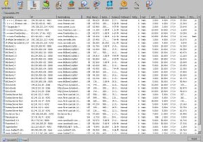 Los programas P2P como eMule muestran las direcciones IP de los ordenadores que comparten archivos.