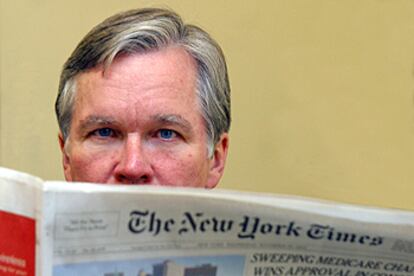 El director de <b><i>The New York Times, </b></i>Bill Keller, en su despacho del periódico.