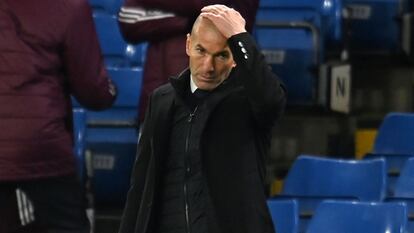 Zinedine Zidane durante un partido de fútbol el 5 de mayo de 2021.