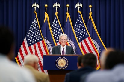 El presidente de la Reserva Federal, Jerome Powell, este miércoles en Washington.