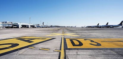 Aviones de Ryanair en el aeropuerto de Tenerife Norte.