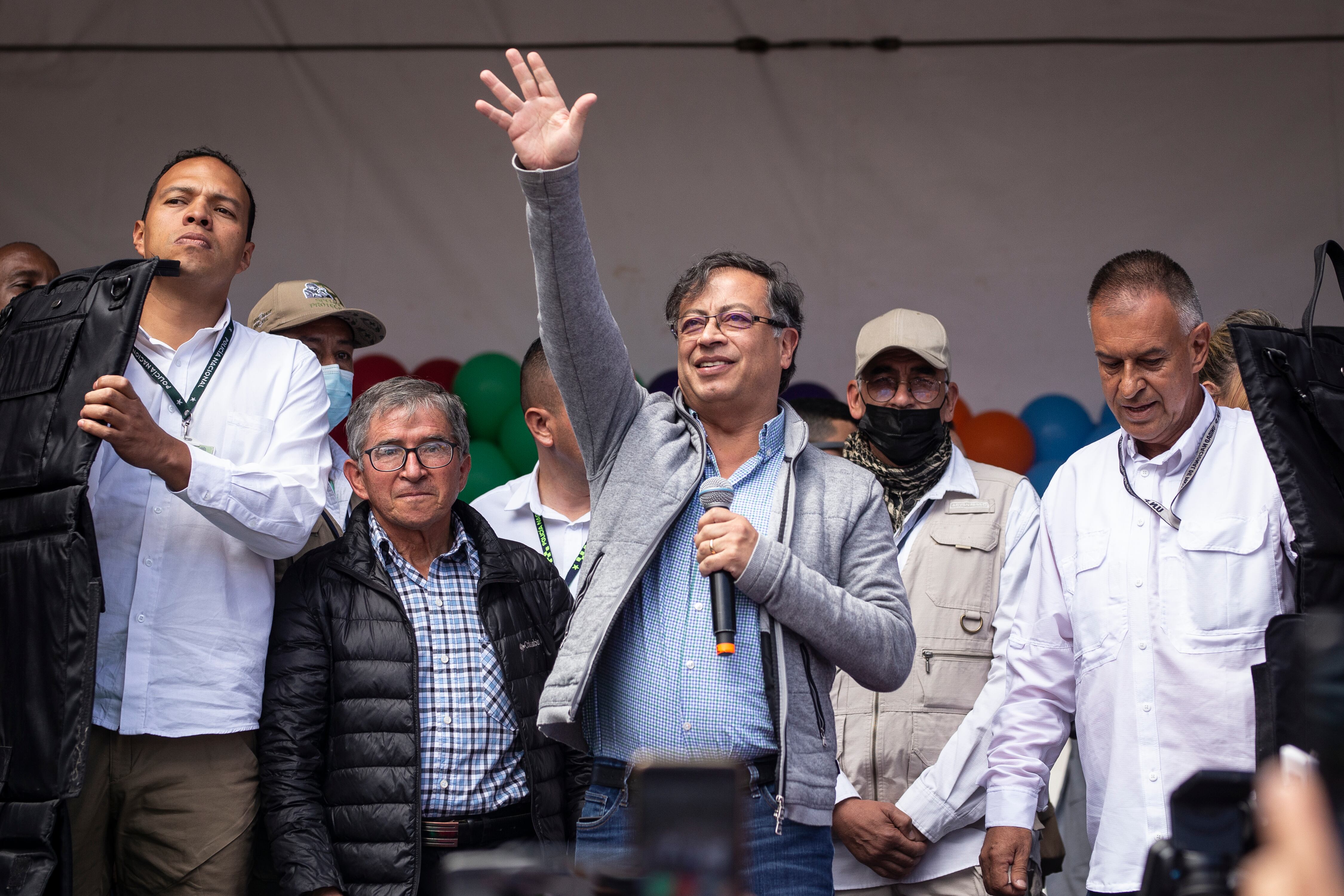 Gustavo Petro durante su cierre de campaña en Zipaquirá (Colombia) el 22 de mayo de 2022.