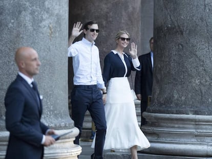 Jared Kushner e Ivanka Trump, na quarta-feira, em Roma.