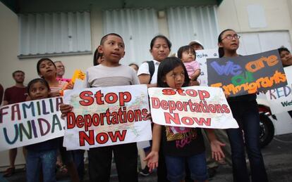 Manifestaci&oacute;n en Miami a favor de la reforma y en contra de las deportaciones de indocumentados.