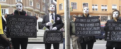 Protesta contra las cláusulas suelo en Madrid, en una imagen de archivo.