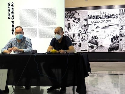Presentación de la donación de dibujante Miguel Gallardo de 200 dibujos al Museo Morera de Lleida.