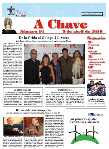 Imagen de la portada del periódico 'A Chave' del colegio Bembibre de A Coruña
