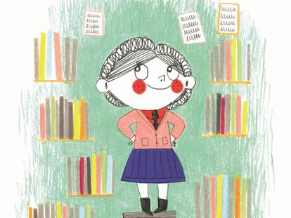 Ilustración de Christine Roussey para el libro 'Simone de Beauvoir', de Isabel Sánchez Vegara, para la colección Pequeña & Grande, de Alba.