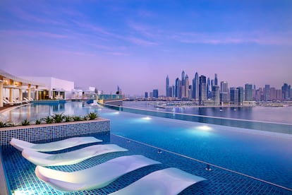 Vista desde la piscina del NH Collection Dubai The Palm