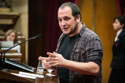 El diputado de la CUP David Fernàndez en el Parlament.