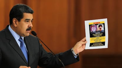 Maduro durante seu discurso pela televisão.