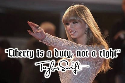 Uno de los montajes de Swift como musa nazi.