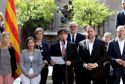 El presidente de la Generalitat, Carles Puigdemont, anuncia y que piensa convocar para el pr&oacute;ximo 1 de octubre, sin el aval del Gobierno del Estado, un refer&eacute;ndum sobre la independencia de Catalu&ntilde;a.