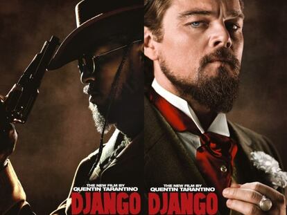 Cartel de &#039;Django Unchained&#039;, con Jamie Foxx (izquierda) y Leonardo DiCaprio. 