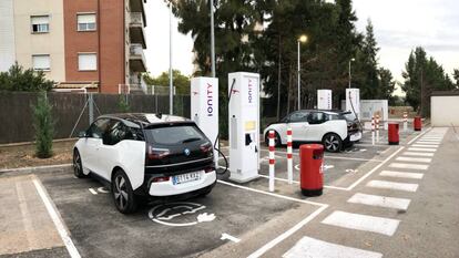 Electrolinera de Ionity en Pallejá (Barcelona), la primera que el grupo abrió en España.