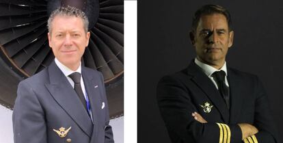 Los pilotos de Iberia Óscar Sanguino y Daniel Entrellardat, candidatos a la presidencia del Sepla.