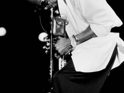 Miles Davis, en una actuación en Nueva York en 1985.