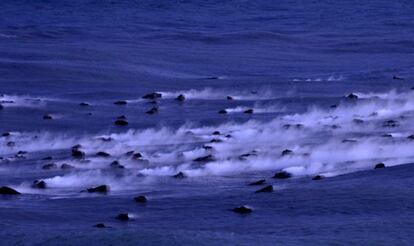 Piroclastos de la erupci&oacute;n en el Mar de las Calmas.