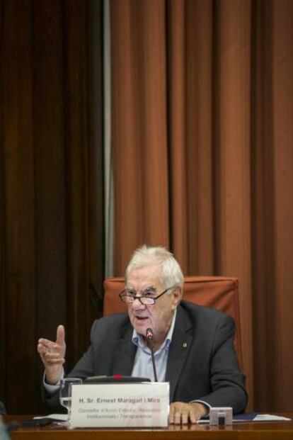 Ernest Maragall, ayer, en el Parlament.