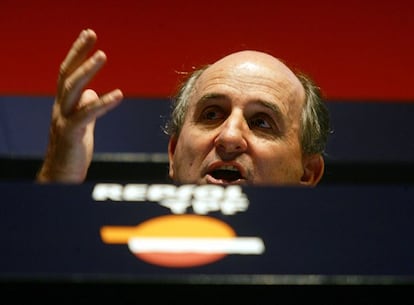 El presidente de Repsol, Antonio Brufau, en una junta de accionistas.