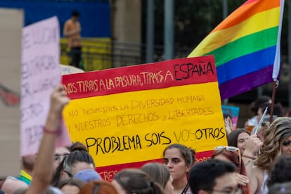 Manifestación en Zaragoza por el día del Orgullo, en junio de 2023.