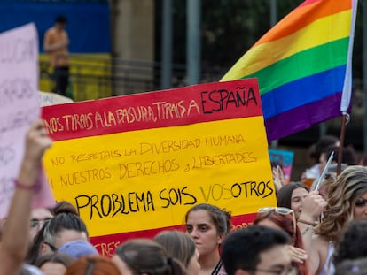 Manifestación en Zaragoza por el día del Orgullo, en junio de 2023.