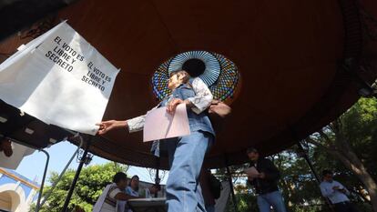 Votantes en una casilla de Texcoco, al oriente del Estado de México.