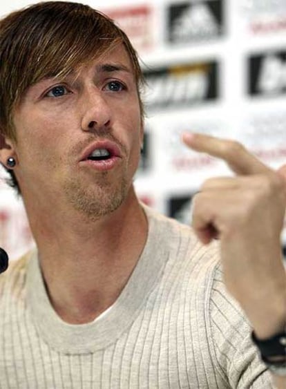 Guti, durante la rueda de prensa.