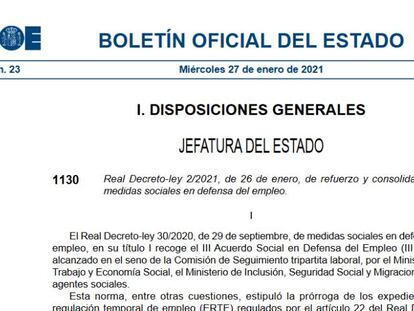 El BOE publica la prórroga de los ERTE: éstos son los sectores afectados