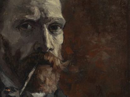 'Autorretrato con pipa' de Vincent Van Gogh.
