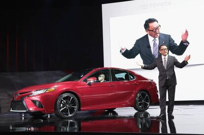 Akio Toyoda, presidente de Toyota, en un reciente acto en Detroit.