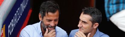 S&aacute;nchez Flores y Valverde saltan al Camp Nou. 