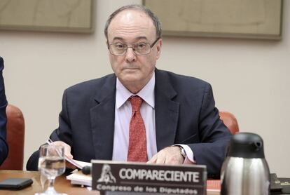 Luis Linde, gobernador del Banco de Espa&ntilde;a, esta ma&ntilde;ana