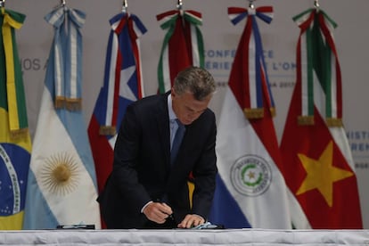 Mauricio Macri, en la ceremonia de apertura de la Conferencia Ministerial de la OMC.