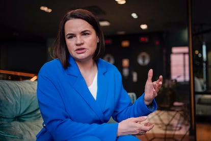 Tijanóvskaya, durante la entrevista en un hotel en Madrid, este viernes.