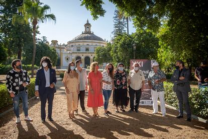 Encuentro con algunos de los cantaores que participan en la Bienal de Flamenco, este miércoles en Sevilla.
PACO PUENTES