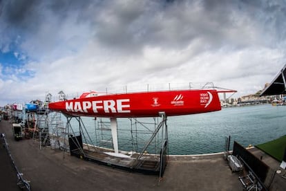 El barco espa&ntilde;ol, patrocinado por Mapfre.