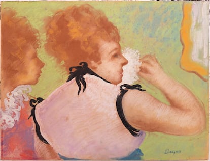 El cuadro 'Elogio del maquillaje' (1897), de Degas.