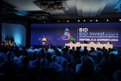 Luis Abinader, presidente de República Dominicana, durante su discurso.