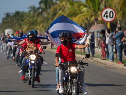 A protest in Havana against the US trade embargo.