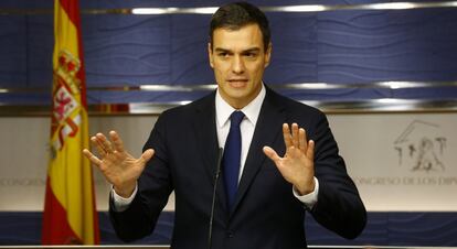 Pedro Sánchez, després de l'entrevista amb el Rei el passat 22 de gener.