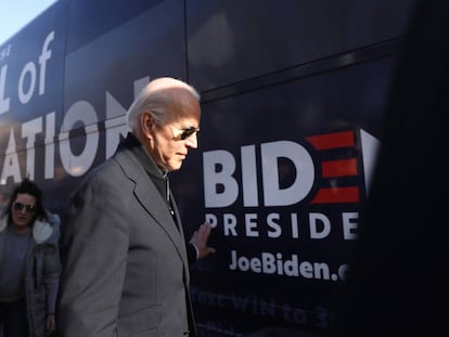 El candidato Joe Biden, en New Hampshire (EE UU).