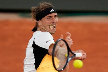 Alexander Zverev, durante el partido contra Nadal. 