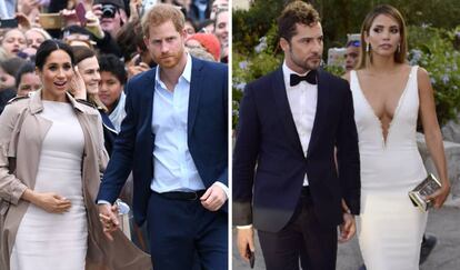 De izquierda a derecha: Meghan Markle, el príncipe Enrique de Inglaterra, David Bisbal y Rosanna Zanetti.