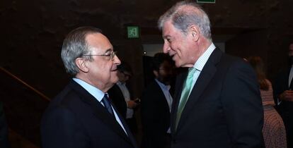 Florentino Pérez, presidente de constructora ACS, y Jorge Segrelles, directivo de Adif