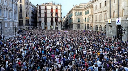 Concentració a Barcleona contra la sentència de la Manada.